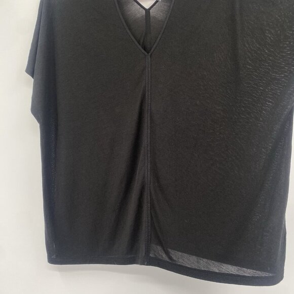 Vince Women’s Size M Black Dolman Sleeve V-Neck Blouse Rayon Knit Lightweight - Picture 5 of 7